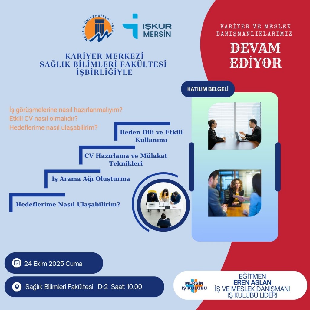 Cv Hazırlama ve Mülakat Teknikleri Eğitimleri Sağlık Bilimleri Fakültesinde detayı için tıklayınız