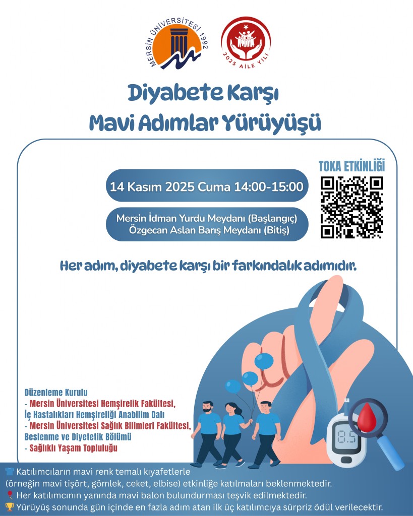 Diyabete Karşı Mavi Adımlar Yürüyüşü detayı için tıklayınız